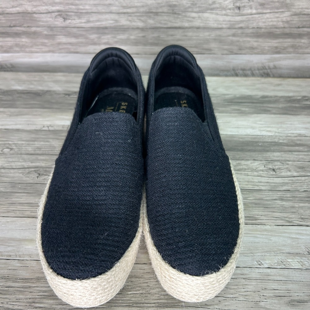 Skechers Martha Stewart Shoes Womens Size 9 Black Espadrille Slip On Platform - Picture 3 of 10
